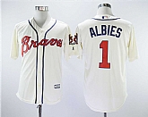 Braves 1 Ozzie Albies Cream Cool Base Stitched Baseball Jerseys,baseball caps,new era cap wholesale,wholesale hats